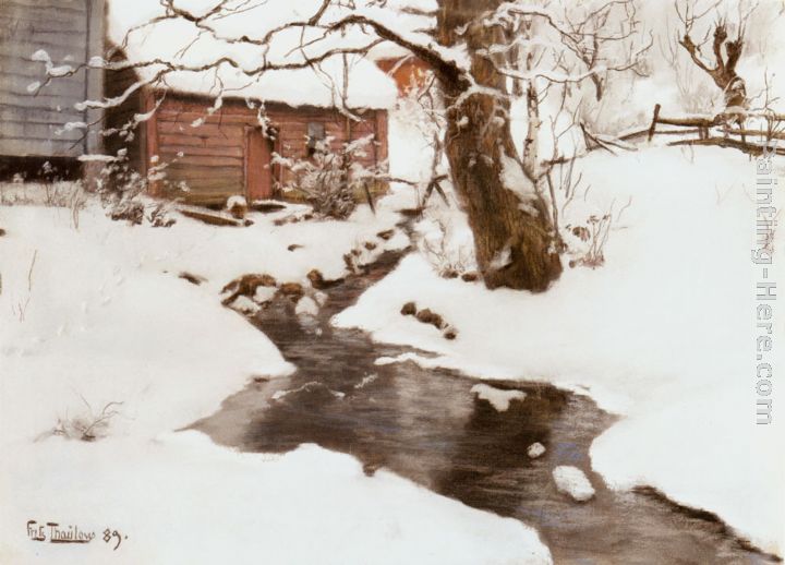 Winter on the Isle of Stord painting - Fritz Thaulow Winter on the Isle of Stord art painting